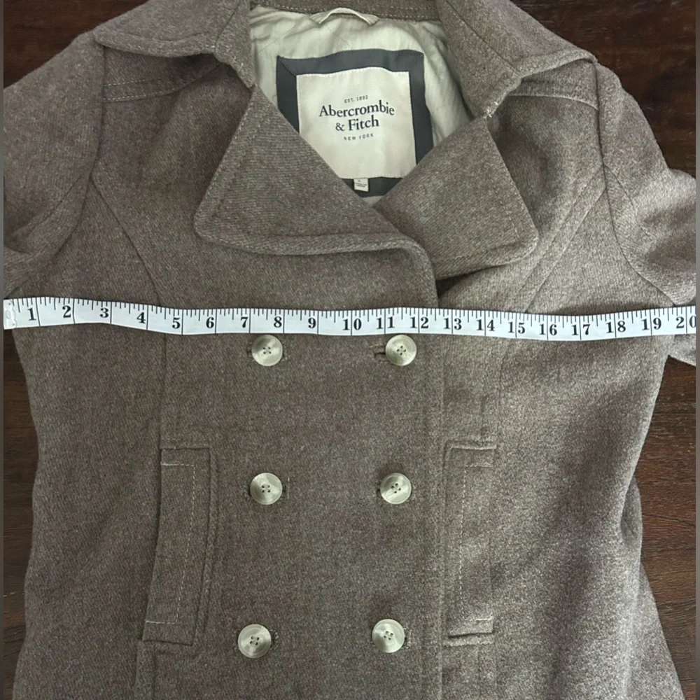 Abercrombie & Fitch Chic collar double breasted wool blend coat size L - Picture 11 of 16